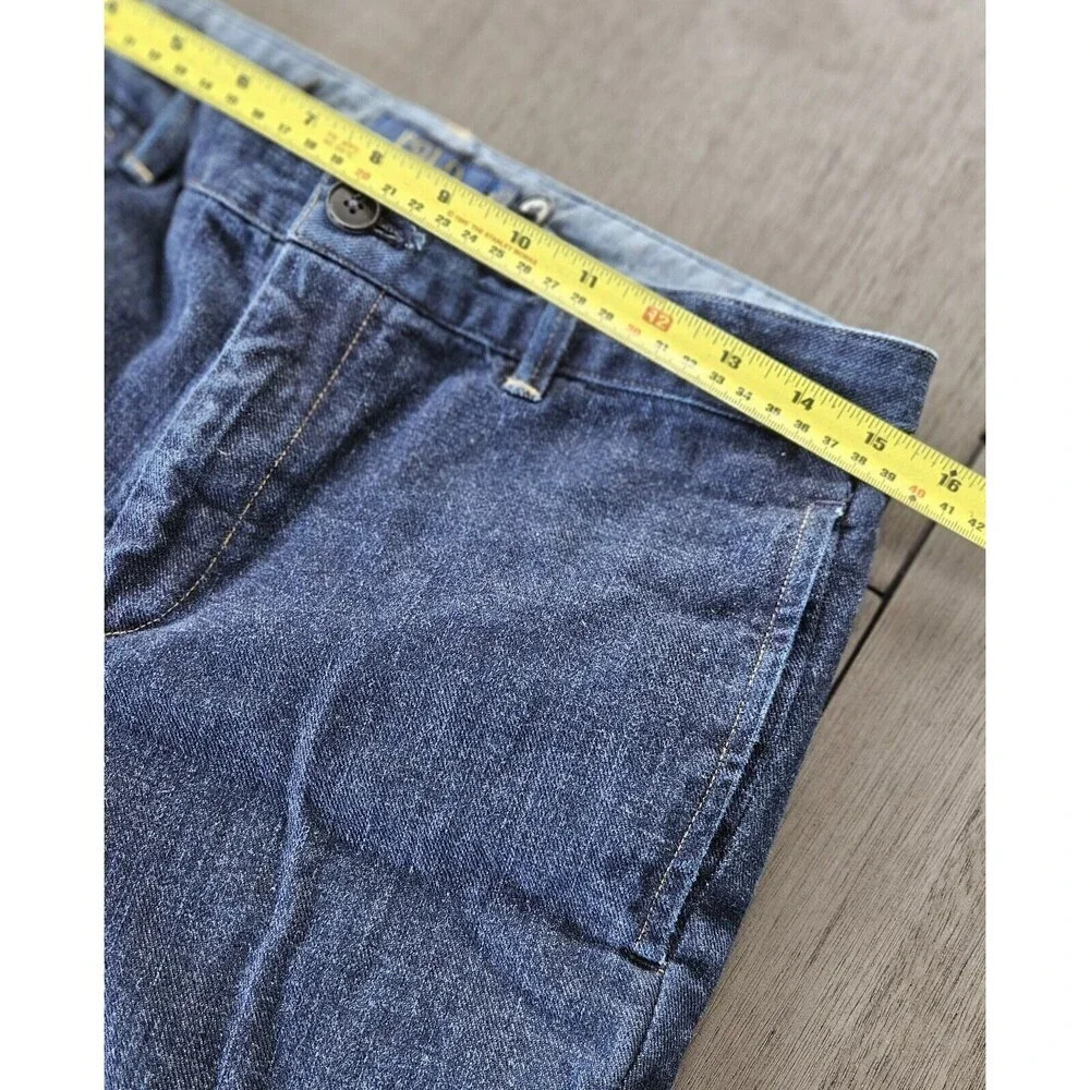 Polo Ralph Lauren Cuffed Dark Indigo Blue Flat Front Jean Chino's Size 6 - Picture 6 of 11